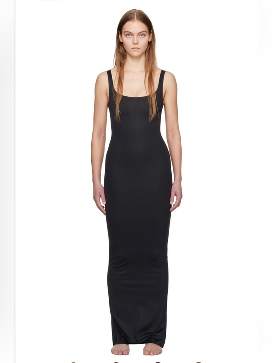 SKIMS Dresses & Skirts - SKIMS Body Long Slip Dress Onyx Black Maxi Shapewear Bodysuit XS Bodycon